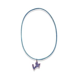 Boho Recycled Rubber Fair Trade  Aqua Teal Blue Striped Pendant Necklace NEW